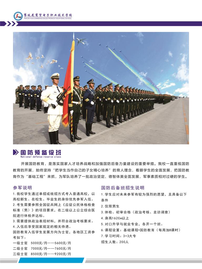 攀枝花商貿電子職業技術學校2024招生簡章